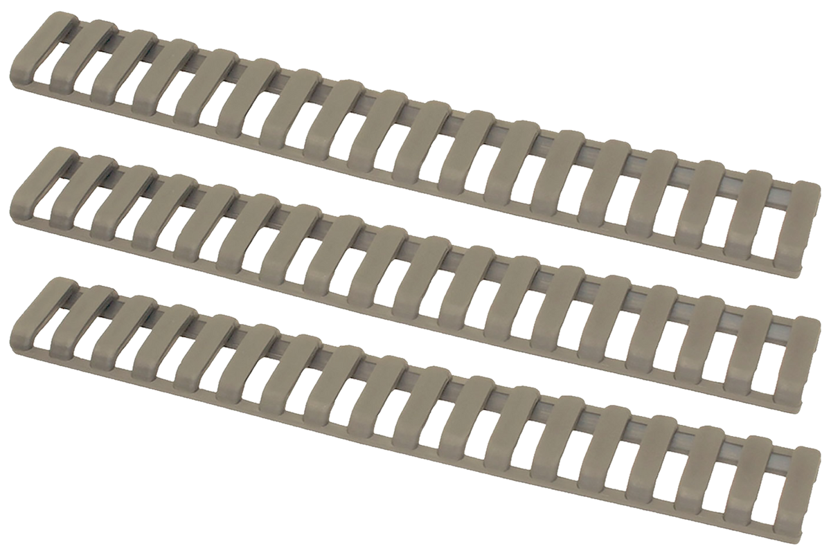 Ergo Low-Pro Ladder Rail Cover Rifle 18-Slot Dark Earth Rubber 3-Pack