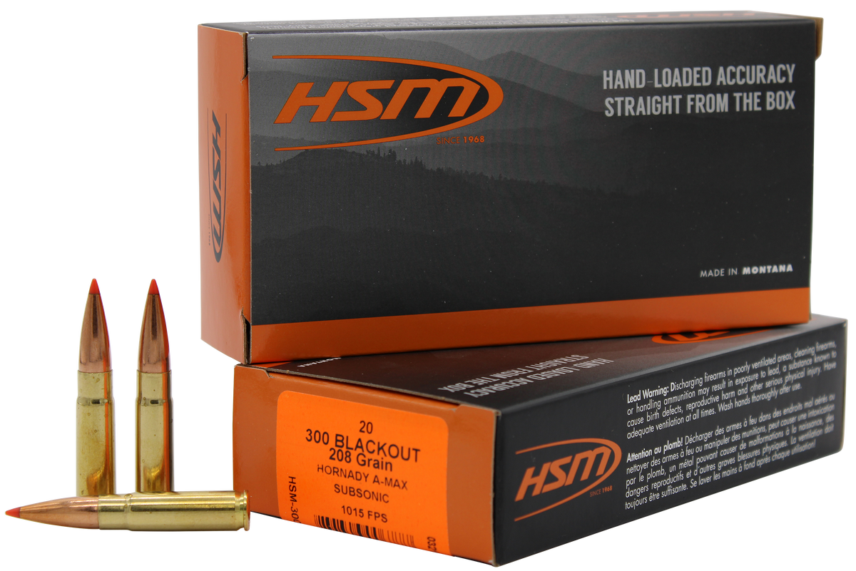 HSM Match 300 Blackout 208 gr A-Max 20 Rd - Box or Case