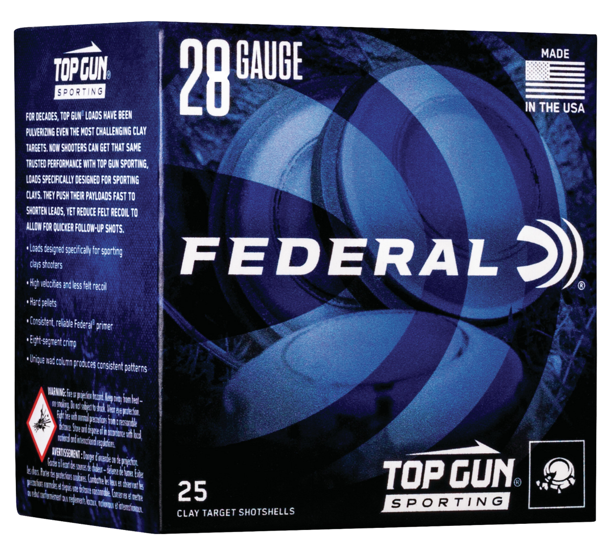 Federal Top Gun 28 Gauge 2.75" 3/4 oz #9 Shot 25 Rd - Box or Case