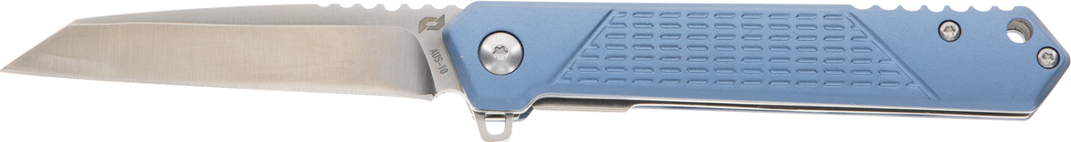 Schrade Inert EDC 3.25" Folding Wharncliffe Part Serrated AUS-10A SS Blue Aluminum Handle