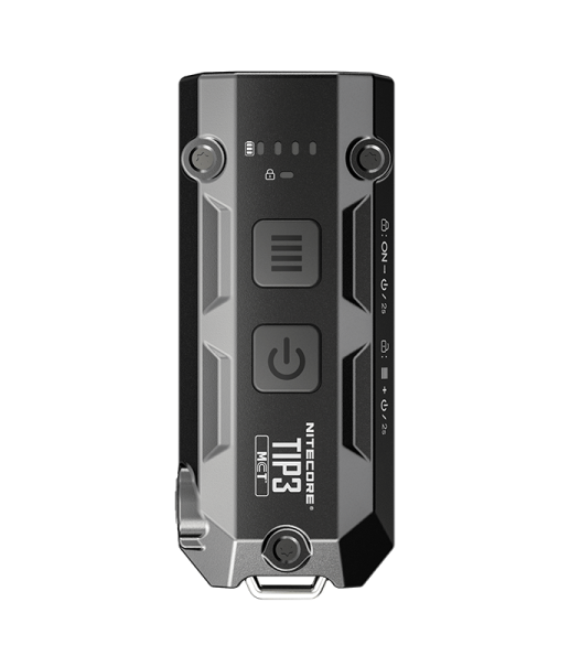 Nitecore TIP3 720 Lumen USB-C Rechargeable Keychain Flashlight - Black