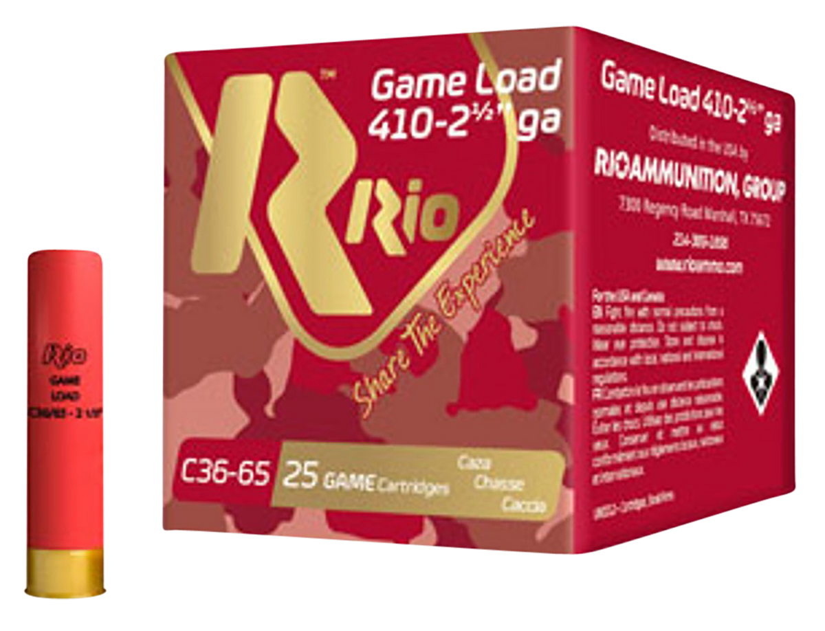 Rio Ammunition Game Load Heavy Field 410 Bore 2.50" 1/2 oz #8 Shot - Box or Case