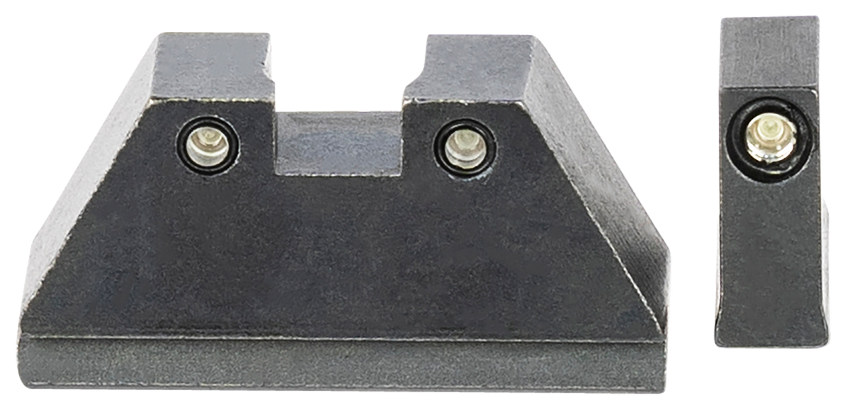 Ameriglo GL813 Optic Compatible Sight Set for Glock - XL Tall Green Tritium Black Outline Front & Rear