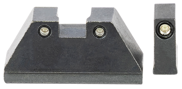 Ameriglo GL813 Optic Compatible Sight Set for Glock - XL Tall Green Tritium Black Outline Front & Rear