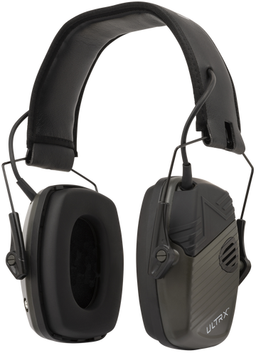 Allen Ultrax Stereo 24 dB Over the Head Electronic Earmuff - Olive