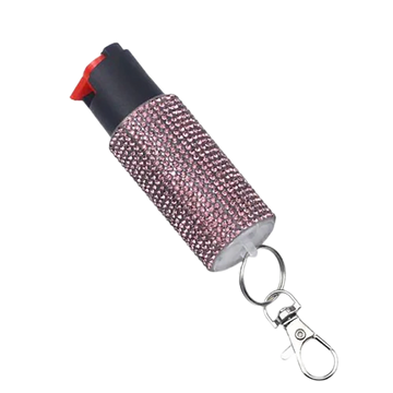 PSP Studded Pepper Spray .5 oz Pink Canister with Keychain