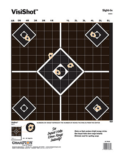 Champion Targets VisiShot 5-Diamond Paper Hanging Pistol/Rifle 13" x 18" Black/White 10 Pack