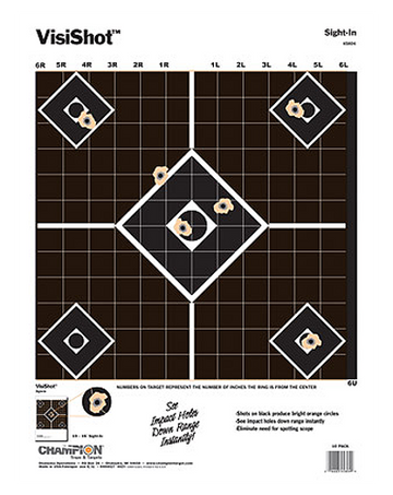 Champion Targets VisiShot 5-Diamond Paper Hanging Pistol/Rifle 13" x 18" Black/White 10 Pack