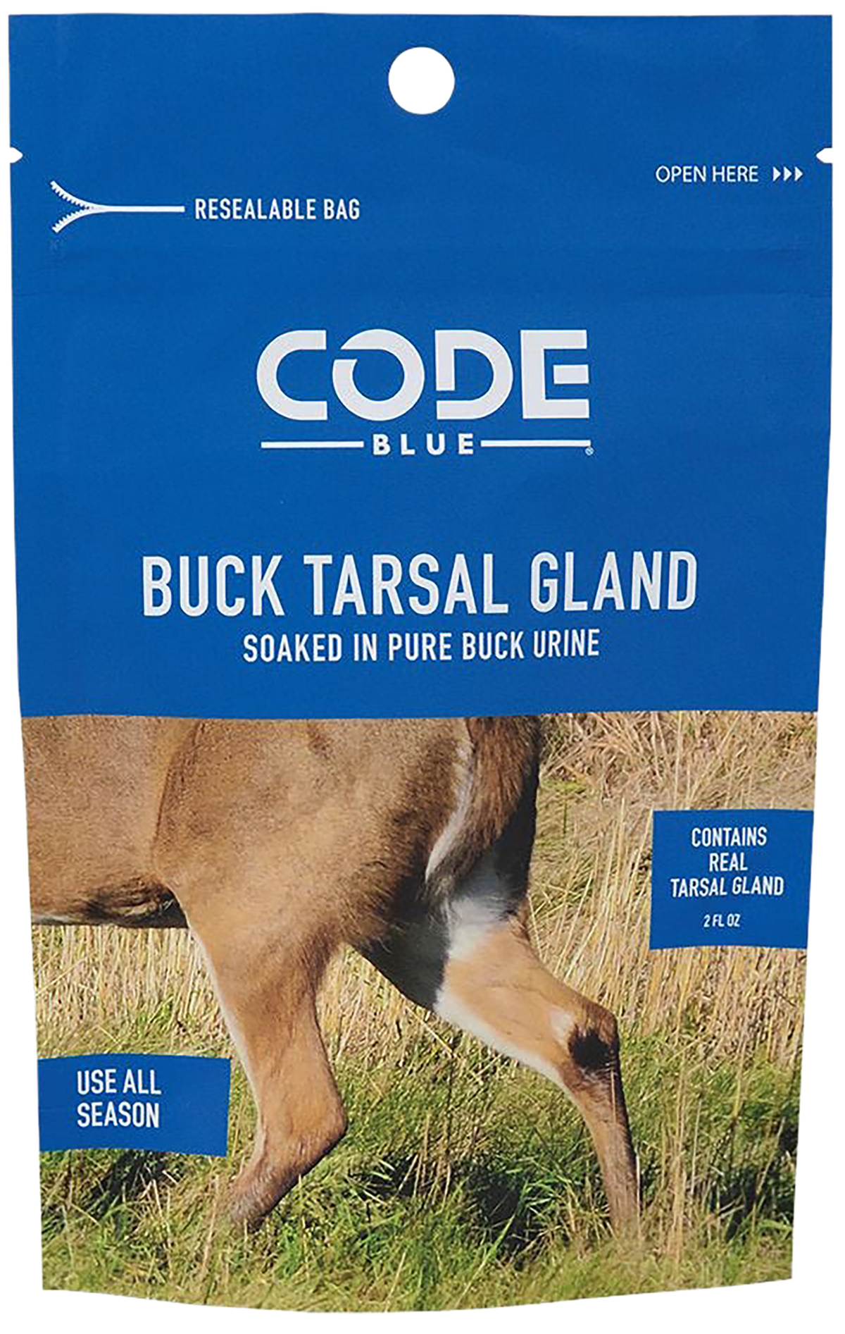 Code Blue Buck Tarsal Gland Resealable Bag Deer Attractant