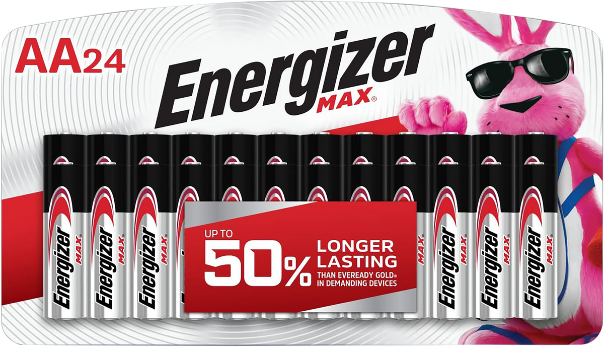 Energizer E91BP24V1 MAX AA 1.5V Alkaline Batteries (24-Pack) - Silver