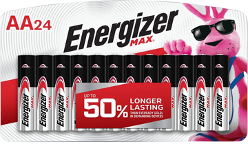 Energizer E91BP24V1 MAX AA 1.5V Alkaline Batteries (24-Pack) - Silver