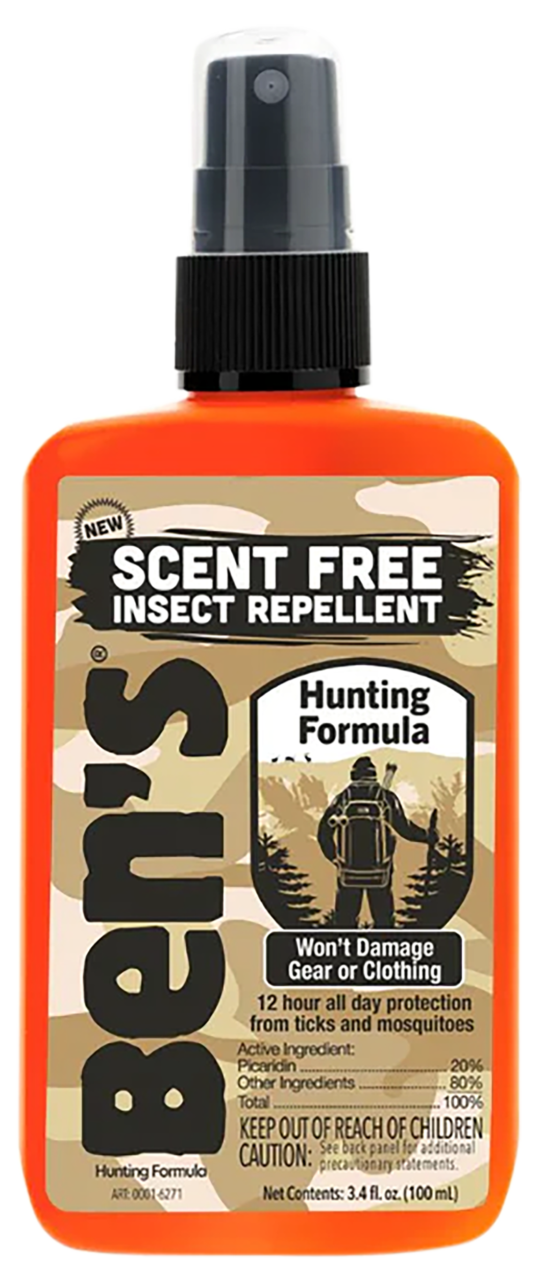 Adventure Medical Kits Ben's Hunting Formula 3.4oz Unscented 20% Picaridin Spray - Repels Mosquitoes/Ticks Up to 12 hrs