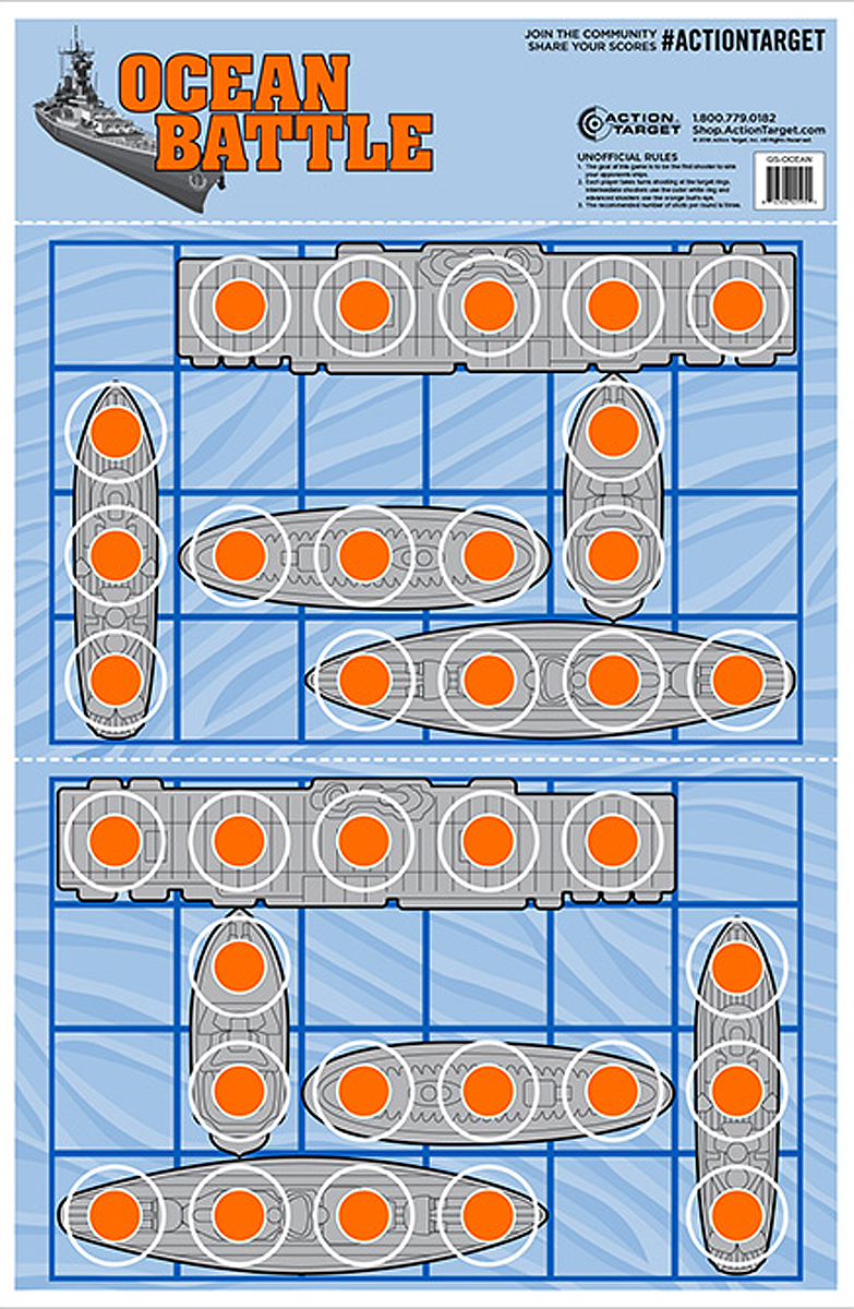 Action Target Entertainment Ocean Battle Paper Hanging 23" x 35" Blue/Red 100/Box