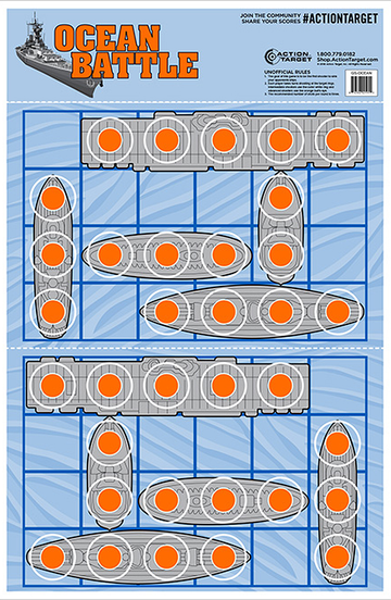 Action Target Entertainment Ocean Battle Paper Hanging 23" x 35" Blue/Red 100/Box