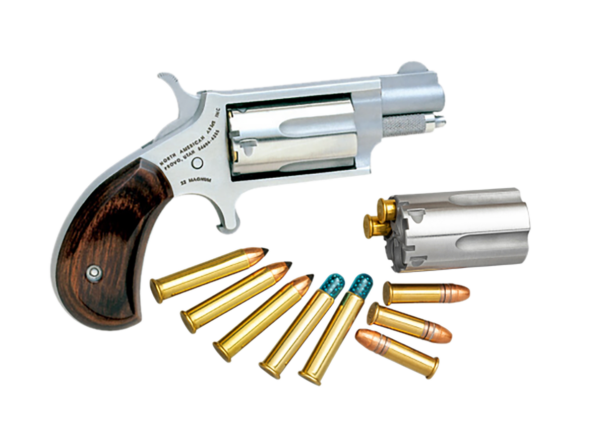 North American Arms 22MSC Mini-Revolver 22 LR/22 WMR 1.13" 5-Rd SAO - Rosewood Birdshead