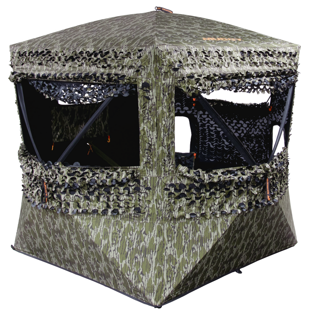 Muddy Carnage Diecut Ground Blind 58x58 3-Person - Mossy Oak BottomLand Camo