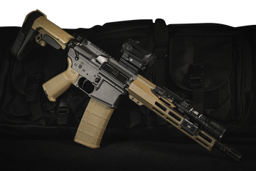 Shark Coast Tactical Tumbleweed 5.56 NATO 10.5" 30+1 Semi-Auto AR Pistol Bundle - Gray/Tan Cerakote