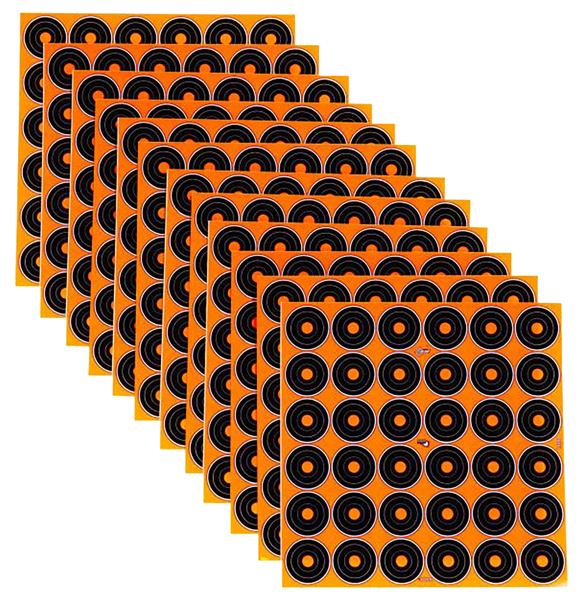 EZ-Aim 15250 Splash Reactive Self-Adhesive Paper 1" Bullseye 12 Pack - Black/Orange