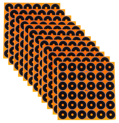 EZ-Aim 15250 Splash Reactive Self-Adhesive Paper 1" Bullseye 12 Pack - Black/Orange