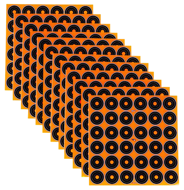 EZ-Aim 15250 Splash Reactive Self-Adhesive Paper 1" Bullseye 12 Pack - Black/Orange
