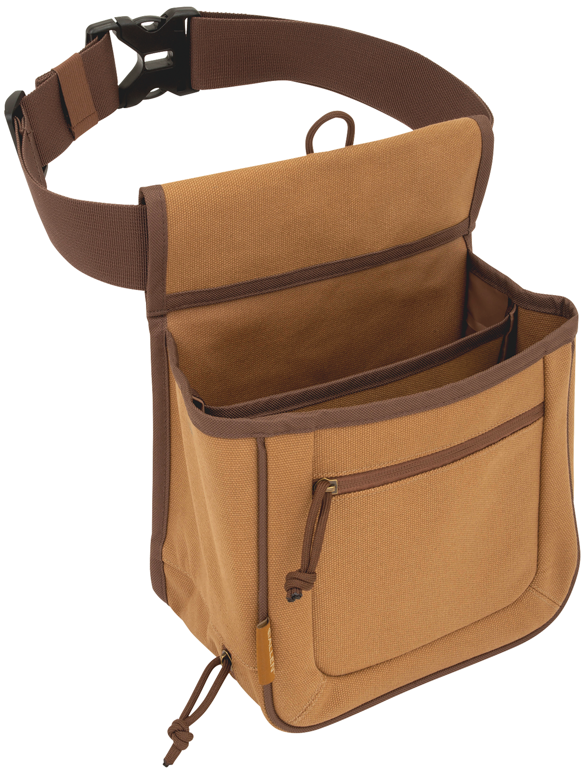Allen Rival Double Compartment Shell Bag Tan Canvas Holds 2 Boxes 2-3/4" 12 Gauge
