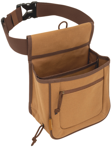 Allen Rival Double Compartment Shell Bag Tan Canvas Holds 2 Boxes 2-3/4" 12 Gauge