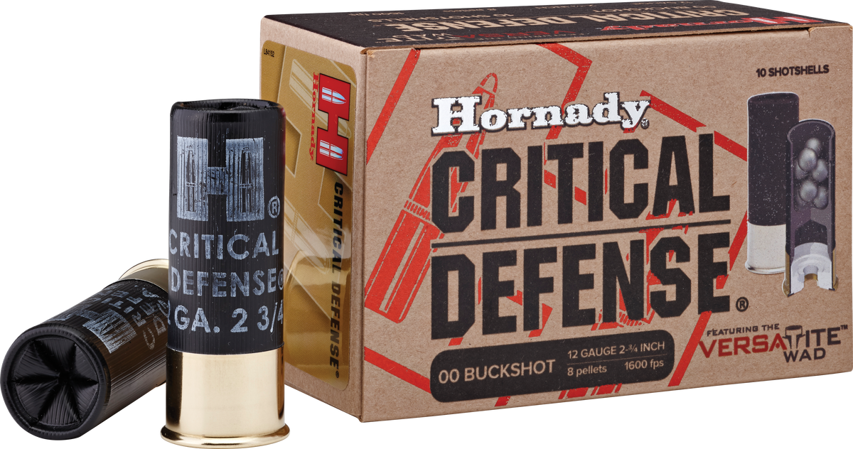 Hornady Critical Defense 12 Gauge 2.75" 8 Pellets 00 Buckshot 10/Box - Box or Case