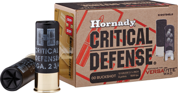 Hornady Critical Defense 12 Gauge 2.75" 8 Pellets 00 Buckshot 10/Box - Box or Case