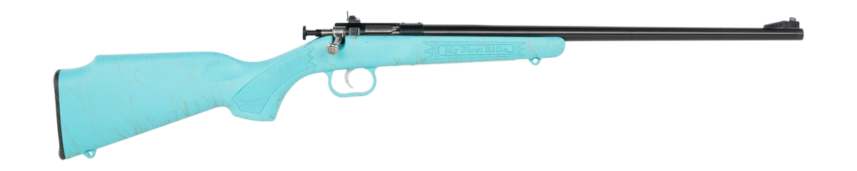 Crickett KSA2346 My First Rifle Gen2 22 LR 16.10" 1-Rd Bolt Action Rifle - Blue/Gold Webbing