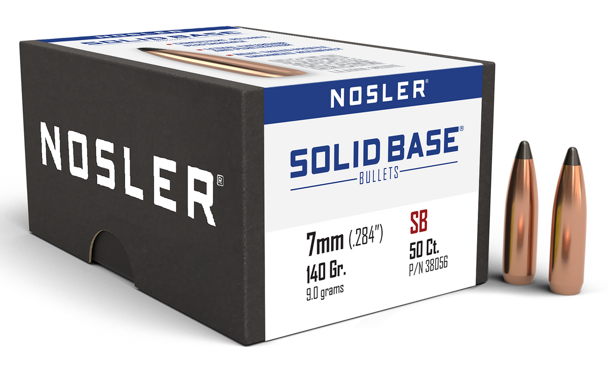 Nosler Solid Base 7mm .284 140gr SP Reloading Bullets - 50/Box