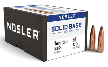 Nosler Solid Base 7mm .284 140gr SP Reloading Bullets - 50/Box