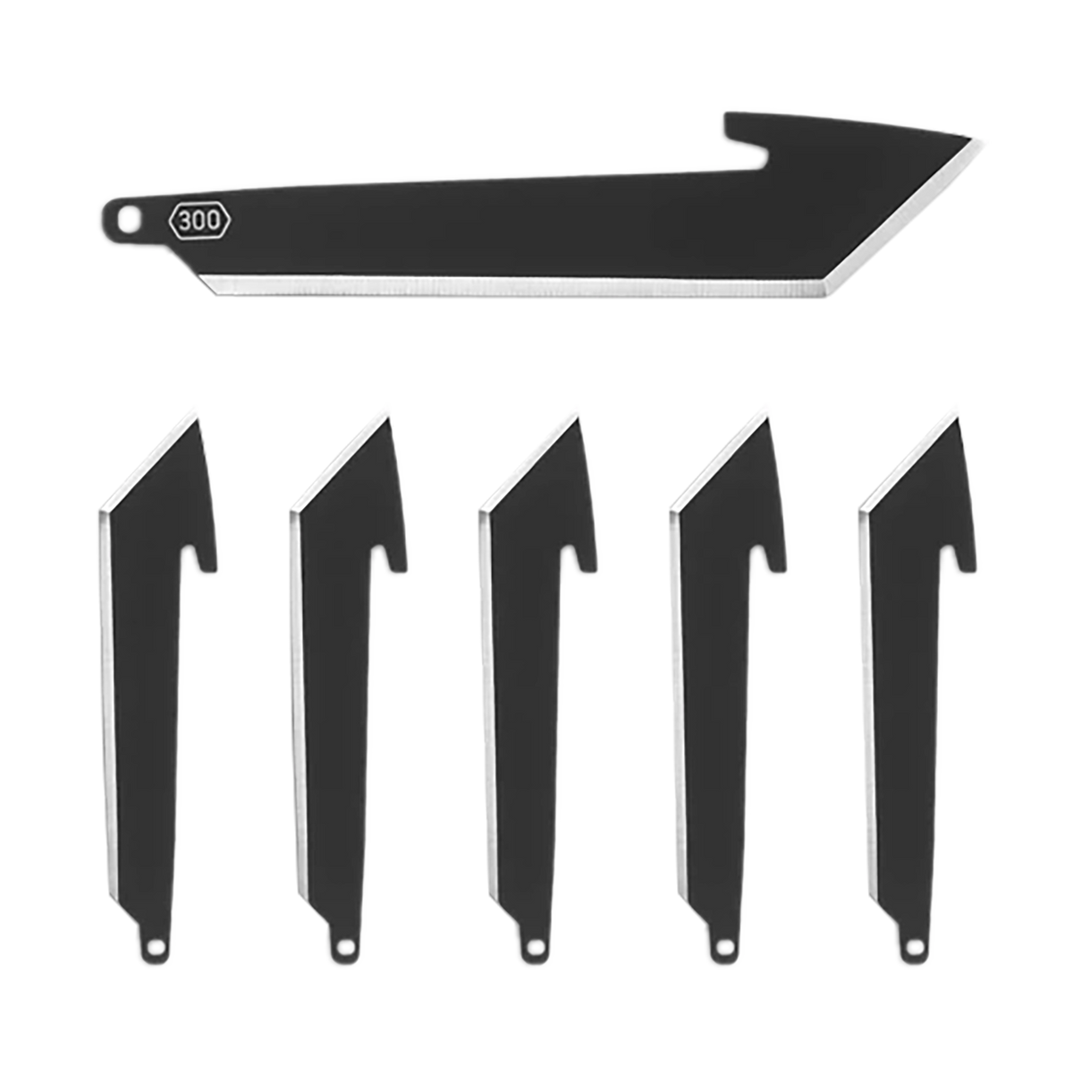 Outdoor Edge RRT30K6C 3" Tanto Plain Black Oxide 420J2 SS Replacement Blades - 6 Pack