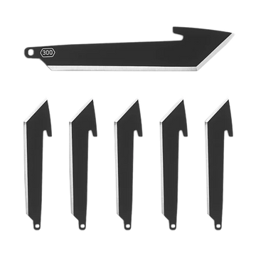 Outdoor Edge RRT30K6C 3" Tanto Plain Black Oxide 420J2 SS Replacement Blades - 6 Pack