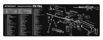 TekMat FN-FAL 12"x36" Rubber Cleaning Mat - Black/White