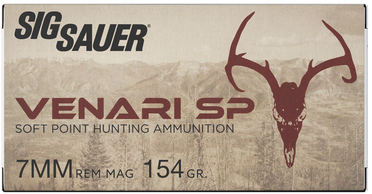 Sig Sauer Venari 7mm Rem Mag 154gr Soft Point Rifle Ammo - Box or Case