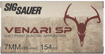Sig Sauer Venari 7mm Rem Mag 154gr Soft Point Rifle Ammo - Box or Case
