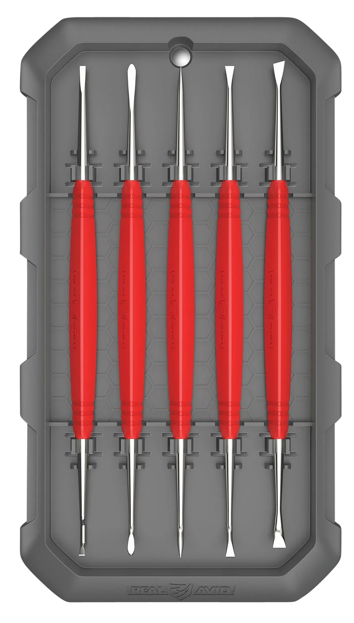 Real Avid Accu-Grip Steel Picks Red Rubber Overmold 5-Piece Cleaning Set