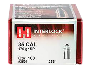 Hornady InterLock 35 Cal .355 170gr Spire Point Reloading Bullets - 100/Box