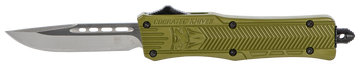 CobraTec Knives CTK-1 Small 2.75" OTF Drop Point Plain D2 Steel OD Green Aluminum Handle