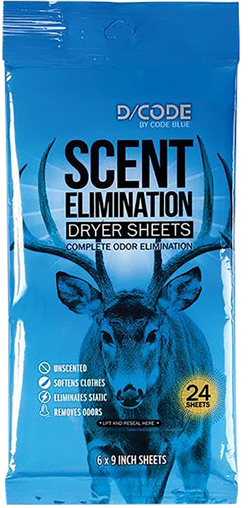 Code Blue Scent Elimination Dryer Sheets Unscented 24 Sheets