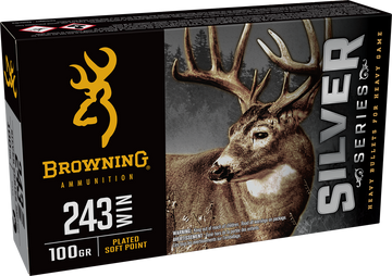 Browning Ammo Silver 243 Win 100gr Plated Soft Point 20rd Box - Box or Case
