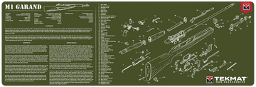 TekMat M1 Garand Cleaning Mat 12"x36" OD Green Rubber - Parts Diagram