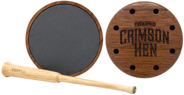 Foxpro Crimson Slate Friction Turkey Pot Call - Brazilian Cherry Wood with Hickory Striker