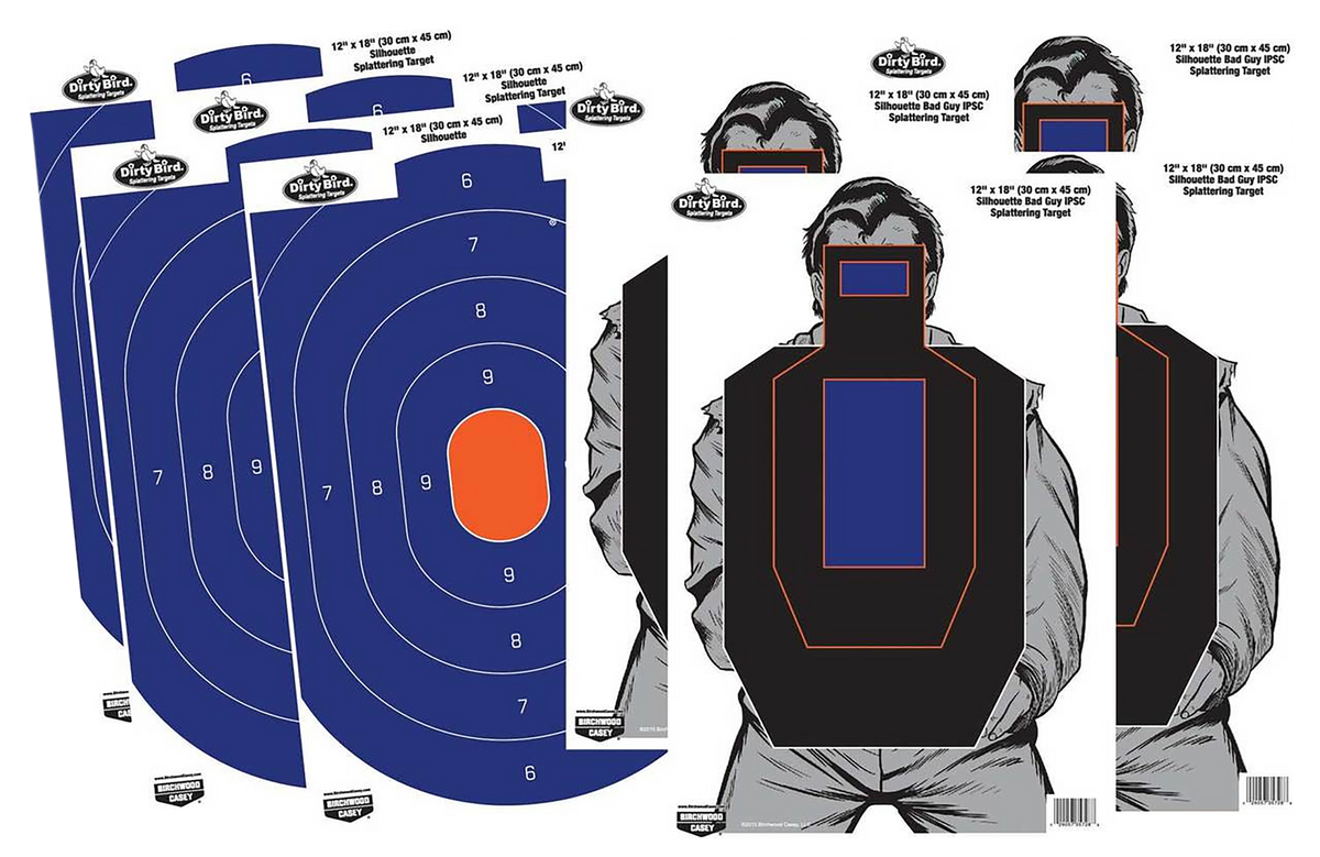 Birchwood Casey Dirty Bird Combo Pack 12" x 18" Silhouette Paper Target 8 Per Pkg
