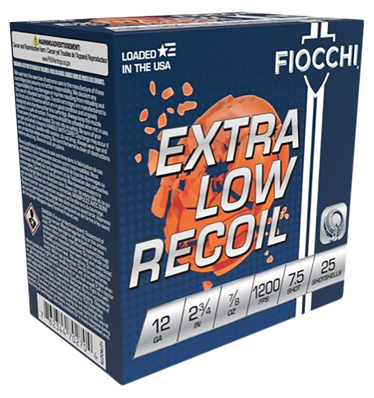 Fiocchi Exacta Target Low Recoil Trainer 12 Gauge 2.75" 7/8 oz 7.5 Shot 25 Rd - Box or Case