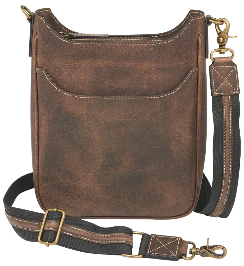 GTM Crossbody Mail Pouch Brown Leather Concealed Carry Bag - GTM-CZY/17