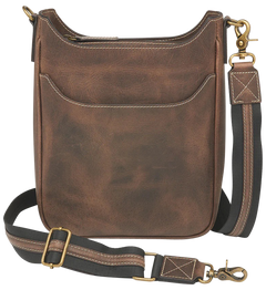 GTM Crossbody Mail Pouch Brown Leather Concealed Carry Bag - GTM-CZY/17