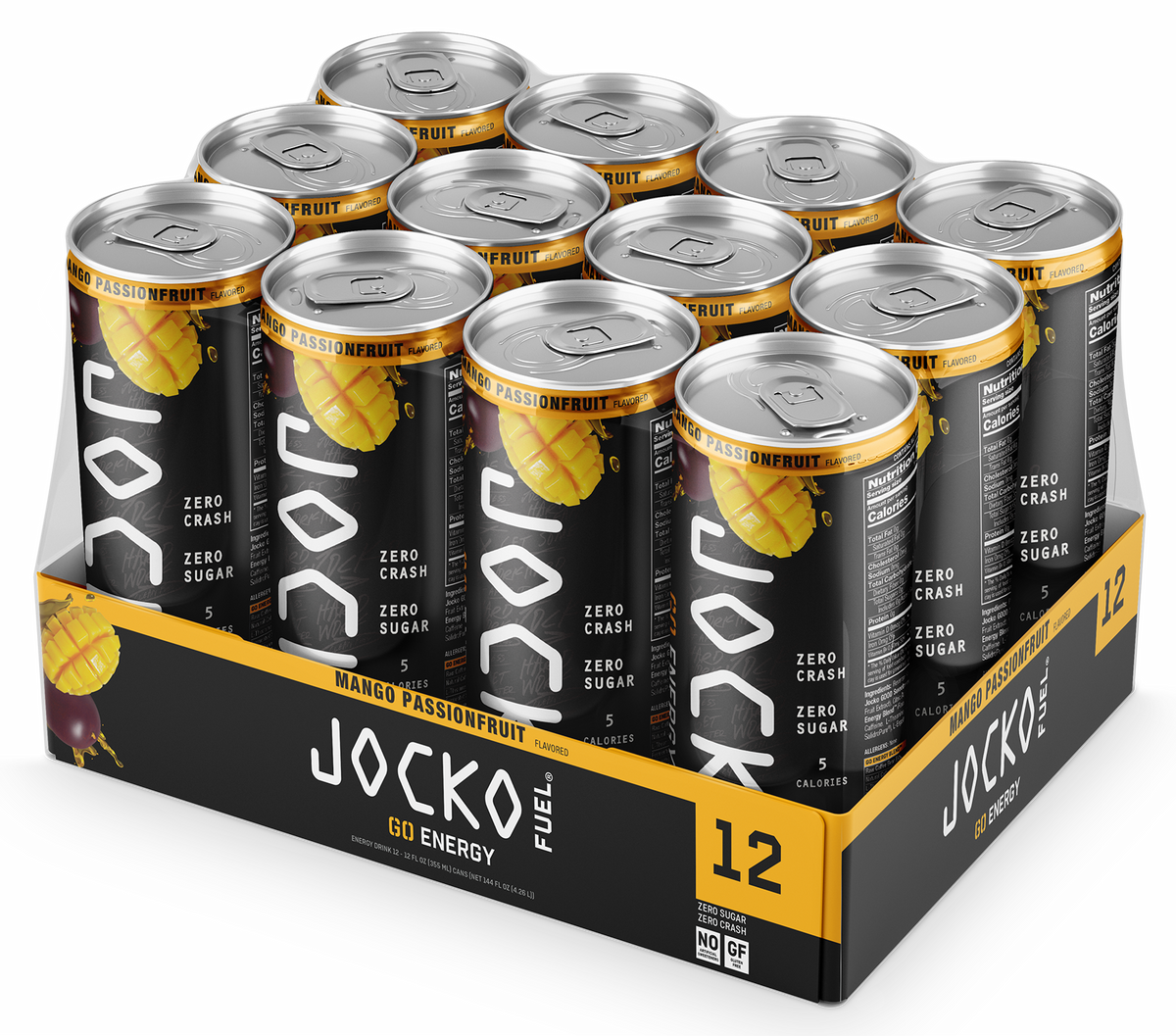Jocko Fuel Go Mango Passionfruit Energy Drink 12 oz 12-Pack
