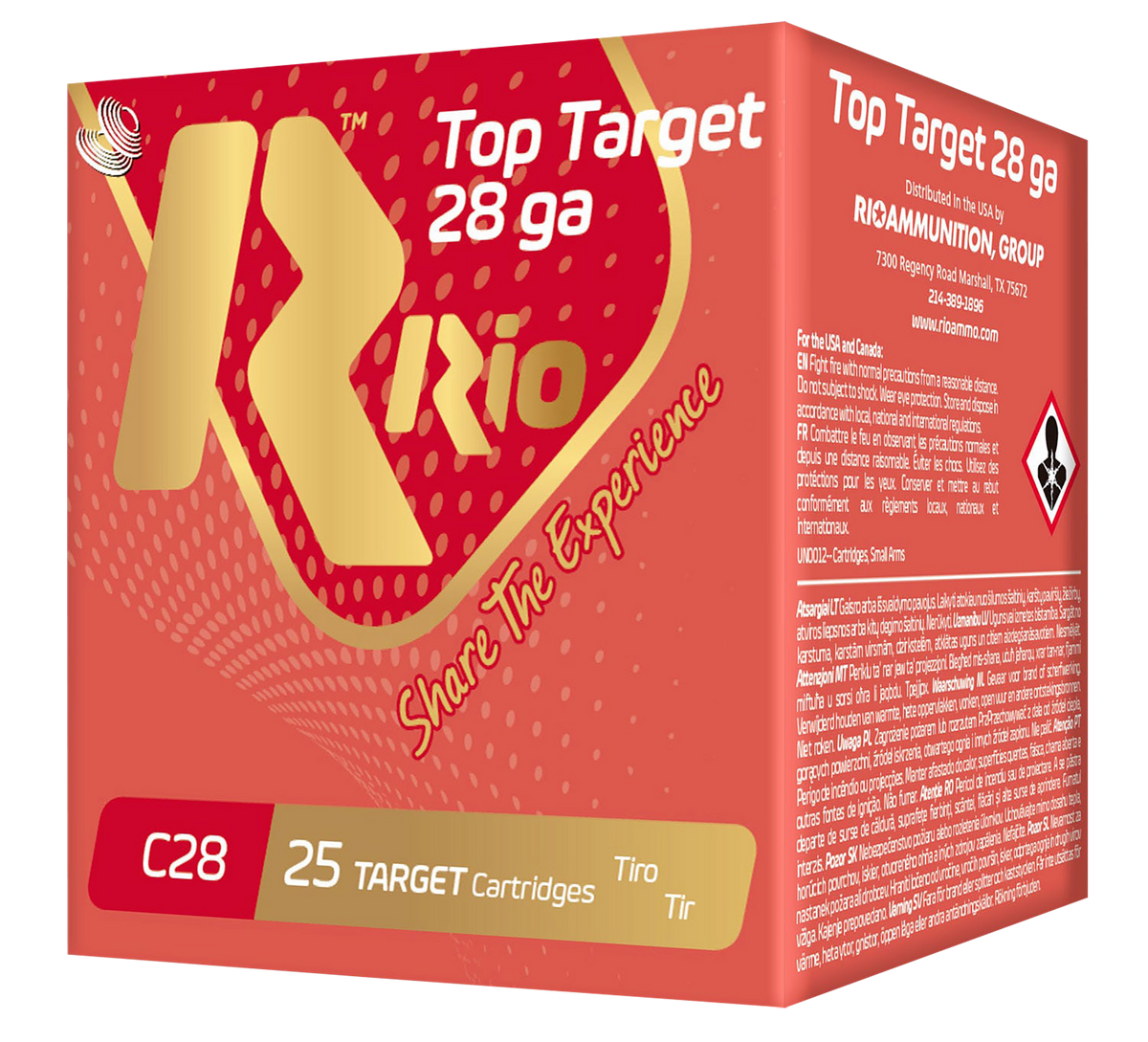 Rio Ammunition Top Target 28 Gauge 2.75" 3/4 oz 8 Shot - Box or Case