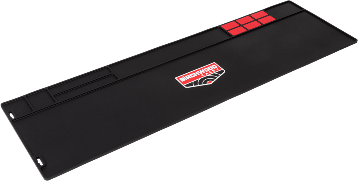 Birchwood Casey Rifle Cleaning Mat 36" x 11" Chemical Resistant Rubber Black/Red